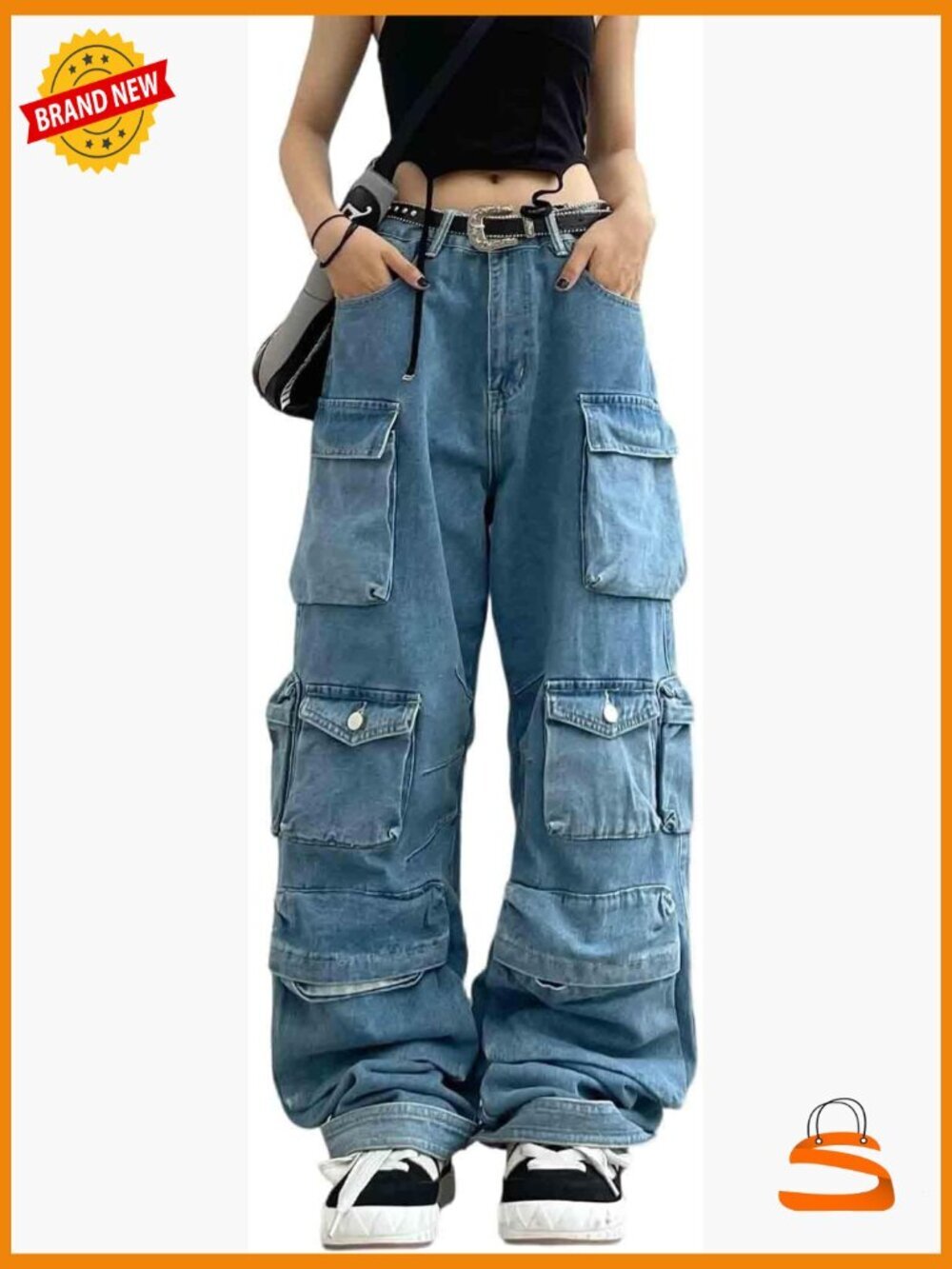 Baggy Cargo Pants Y2K Multi-Pocket Relaxed Fit Jeans Grunge Clothes Alt Hip Hop